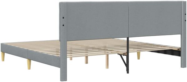 vidaXL Bettrahmen mit Kopfteil Hellgrau 180 x 200 cm Stoff 42027809 Bild 6