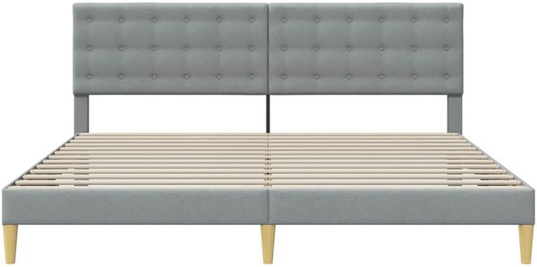 vidaXL Bettrahmen mit Kopfteil Hellgrau 180 x 200 cm Stoff 42027809 Bild 4