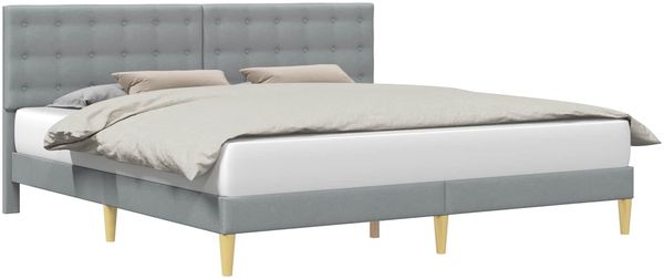 vidaXL Bettrahmen mit Kopfteil Hellgrau 180 x 200 cm Stoff 42027809 Bild 2
