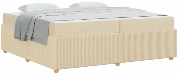 vidaXL Bettrahmen mit Matratze Creme 200 x 200 cm Stoff 3398436 Bild 2