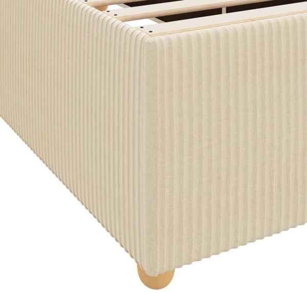 vidaXL Bettrahmen mit Matratze Creme 200 x 200 cm Stoff 3398436 Bild 8