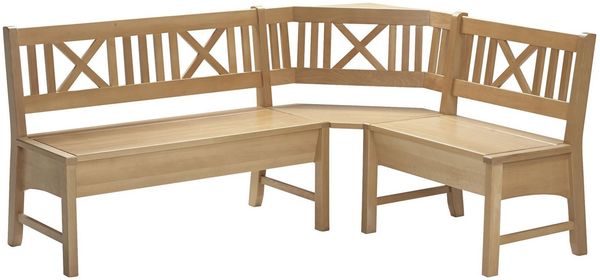 Eckbank Deborah aus Massivholz 224 x 177 x 87 Küchenbank massiv Buche lackiert 12147-224177