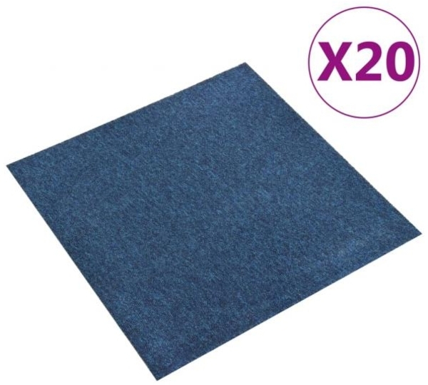 vidaXL Teppichfliesen 20 Stk. 5 m² 50x50 cm Dunkelblau 147315