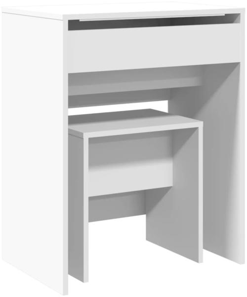 vidaXL Schminktisch mit Hocker Weiß 60x40x113,5 cm 848213