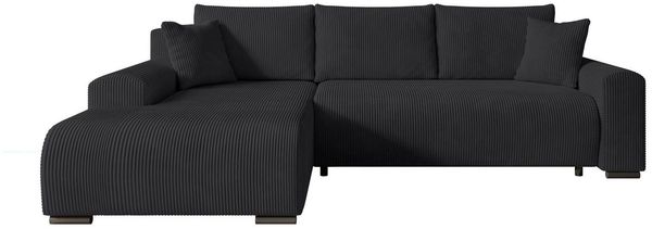 storez24 Ecksofa Soffe, mit Bettkasten und Schlaffunktion, Cordstoff, L-Form, bequem