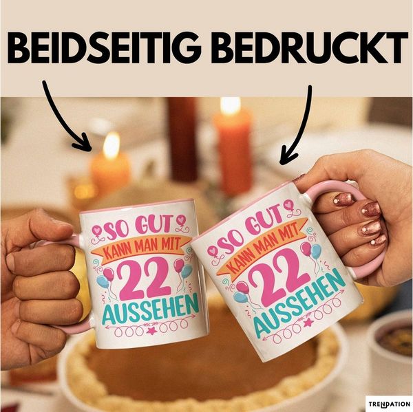 Trendation Tasse 22er Geburtstag Tasse Geschenk Frauen So Gut Kann Man Mit 22 Aussehe