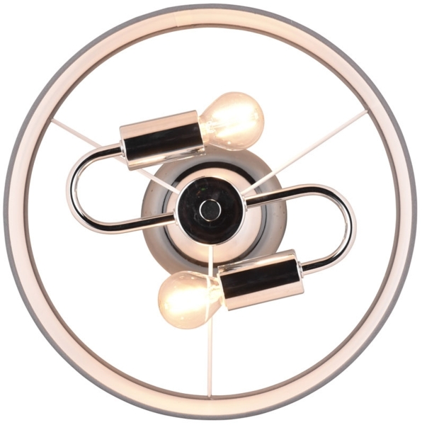 Deckenleuchte DAVOS mit Stoffschirm in Weiß/Grau, Ø 30cm Bild 4