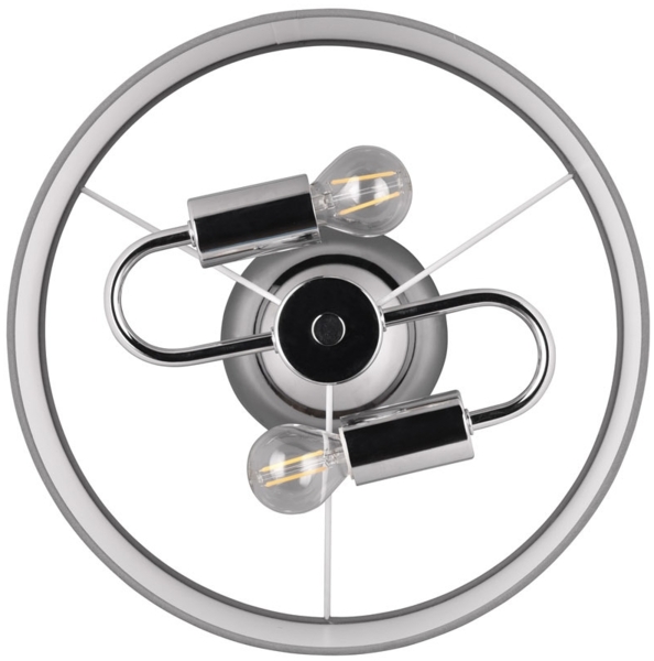 Deckenleuchte DAVOS mit Stoffschirm in Weiß/Grau, Ø 30cm Bild 5