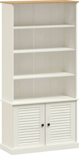 Bücherregal | Standregal Weiß 85x35x170 cm Massivholz Kiefer
