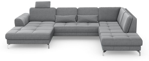 sit&more Wohnlandschaft Bendigo U-Form, inklusive Sitztiefenverstellung, Bodenfreiheit 12 cm, in 2 Fußfarben