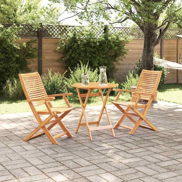 vidaXL Klapp Bistro Set 3 pcs Braun Massivholz Akazie 3375699