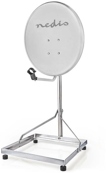 Satelliten Balkon Ständer | Mastlänge: 1.00 m | Maximale Schüsselgröße: 90.0 cm | Bodenplattengröße: 1 x 50 x 50 cm | Stahl | Silber