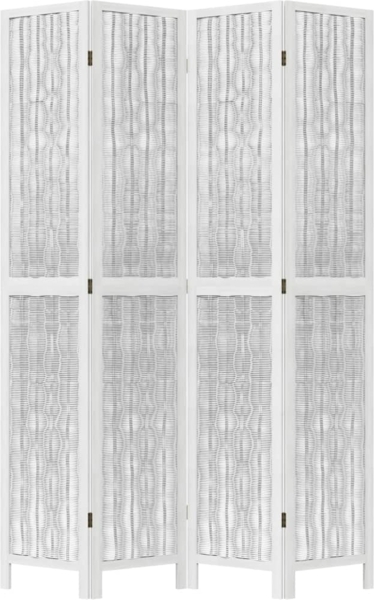 vidaXL 4-tlg. Raumteiler Weiß Massivholz Paulownia 358676 Bild 3