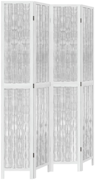 vidaXL 4-tlg. Raumteiler Weiß Massivholz Paulownia 358676 Bild 1