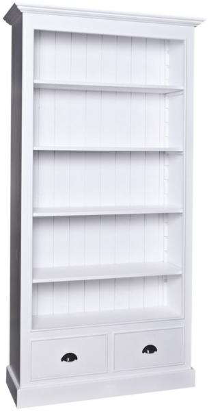 Casa Padrino Landhausstil Bücherschrank Weiß 109 x 39 x H. 210 cm - Wohnzimmermöbel im Landhausstil