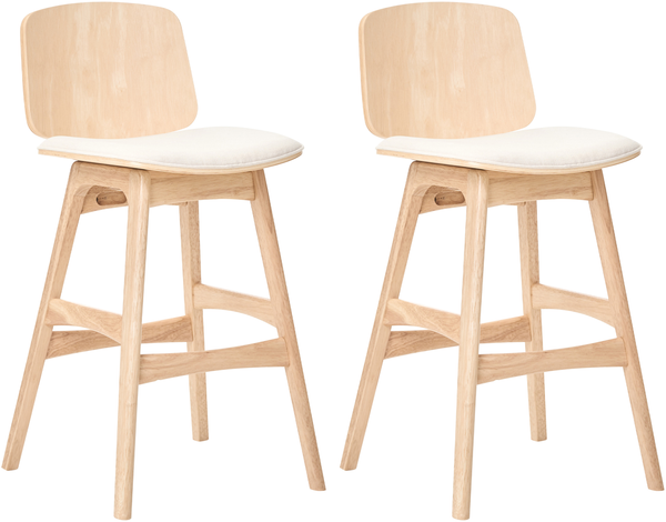 Set mit 2 Barstühlen CHARLESTON Holz Hellbraun Hellbeige