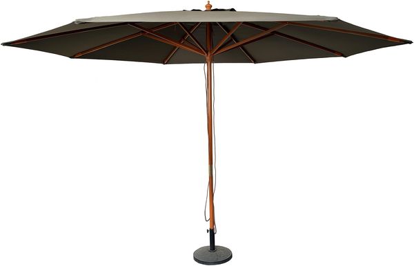 Sonnenschirm Ø 4m Schirm Marktschirm Gartenschirm Holzgestell UV15 Steingrau