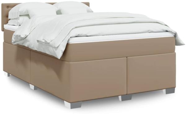 vidaXL Boxspringbett Matratze Cappuccino-Braun 140x190cm Kunstleder 3288423