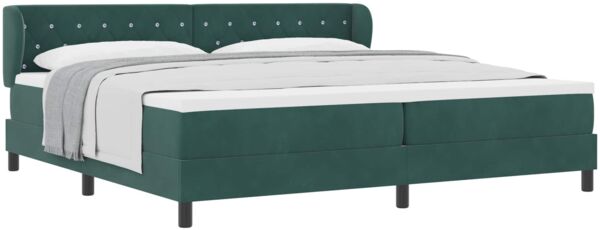 vidaXL Boxspringbett mit Matratze Dunkelgrün 200 x 200 cm Samt 3340355