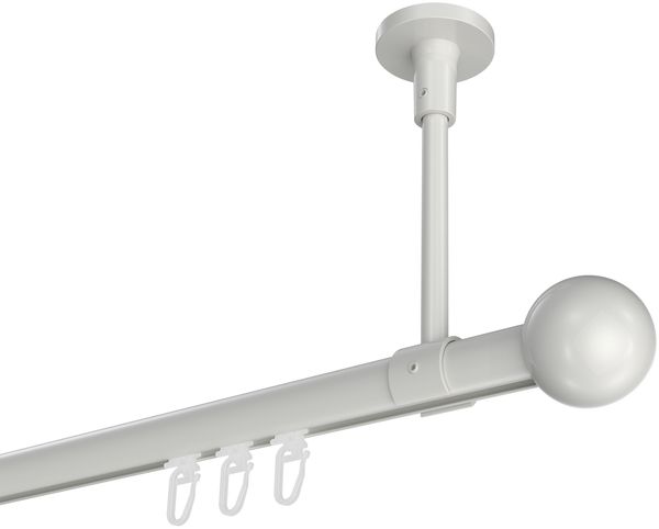 Innenlauf-Gardinenstangen-Set Sonette Luino 120 cm, 1-läufig, 20 mm Ø Weiß