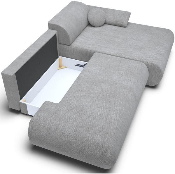 Selsey 'Armone' Ecksofa mit Schlaffunktion, Chenille, Ottomane rechts, Grau Bild 9