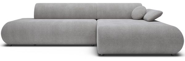 Selsey 'Armone' Ecksofa mit Schlaffunktion, Chenille, Ottomane rechts, Grau Bild 6