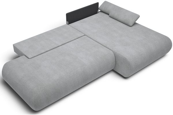 Selsey 'Armone' Ecksofa mit Schlaffunktion, Chenille, Ottomane rechts, Grau Bild 4