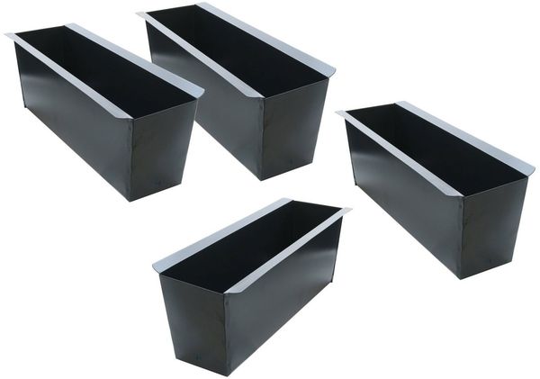 Spetebo Blumenkasten Metall Pflanzkasten für Europaletten schwarz (4er Set, 4 St, Blumenkasten Set), Blumenkästen für Paletten