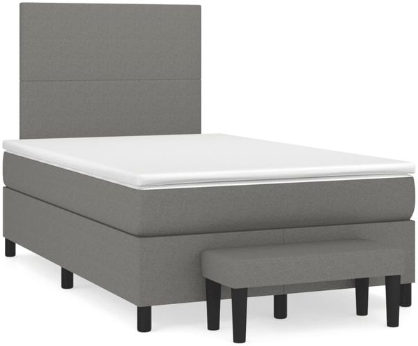 vidaXL Boxspringbett mit Matratze Dunkelbraun 120x190 cm Stoff 3270344