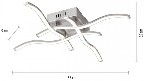 WAVE Leuchten Direkt Deckenleuchte, stahl 4xLED-Board 4,80W 3000K Innenleuchte, IP20 11586 Bild 5