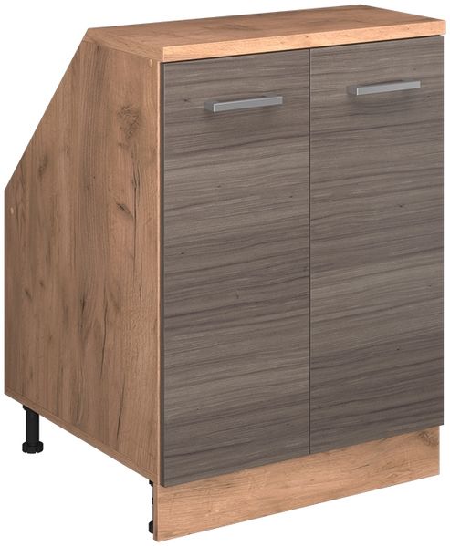 Dachschrägenschrank Rion Edelgrau 60 x 81.6 cm mit 2 Türen, Schrankkorpus 60 cm Tiefe Vicco