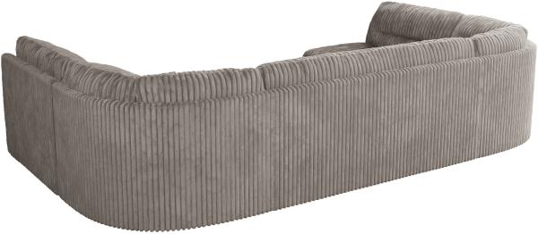 U-förmige Ecksofa, Bigsofa mit schlaffunktion, Wohnlandschaft XXL - MORBIDO U - Hellgrau Cord Bild 6
