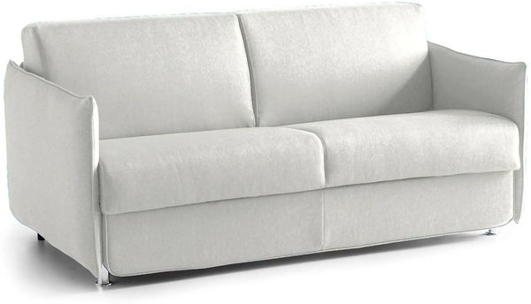 Dmora 3-Sitzer Schlafsofa Gravere, Schlafsofa fürs Wohnzimmer, gepolstert, abnehmbar, 100 % Made in Italy-Qualität, 200x95 h90 cm, Hellgrau