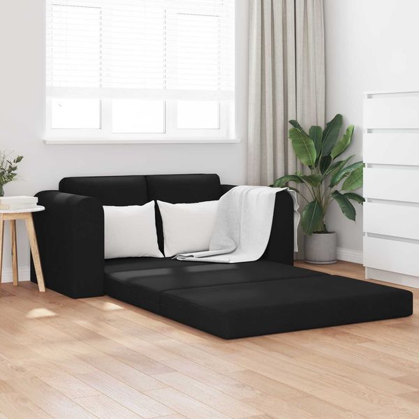 vidaXL Schlafsofa 60cm Schwarz Stoff 4106675