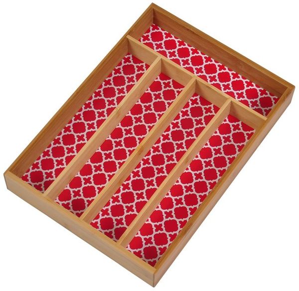 Besteckkasten aus Bambus 35x25x5cm Besteckeinsatz Schubladeneinsatz Besteckbox