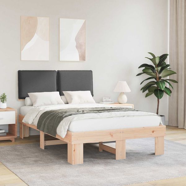 vidaXL Bettgestell mit gepolstertem Kopfteil Dunkelgrau 120 x 190 cm 877295