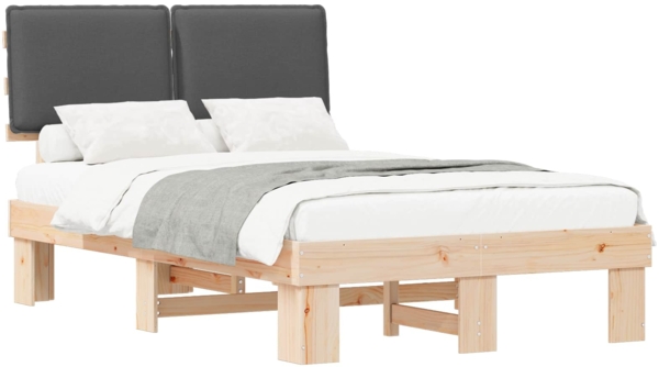 vidaXL Bettgestell mit gepolstertem Kopfteil Dunkelgrau 120x190 cm 877295