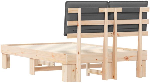 vidaXL Bettgestell mit gepolstertem Kopfteil Dunkelgrau 120 x 190 cm 877295 Bild 7