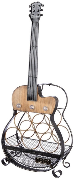 Gilde Weinregal, Gitarre, "Cork", Metall, schwarz, VE 1, L. 19 cm, B. 33 cm, H. 81,5 cm Höhe: 81.50 cm Breite: 33.00 cm Tiefe: 19.00cm 51885