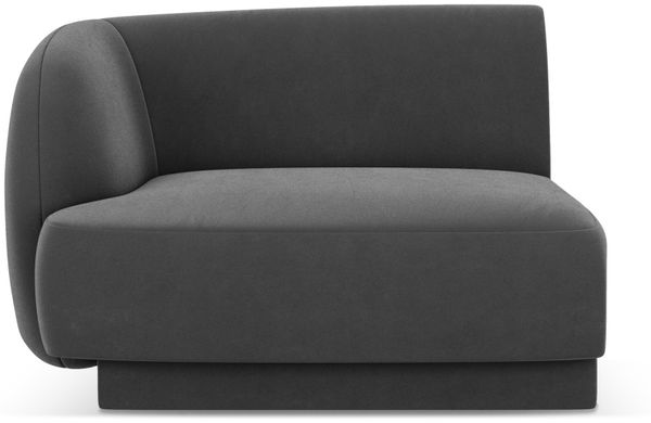 Micadoni Eckmodul Miley 1-Sitzer Links Samtstoff Bluvel Grau