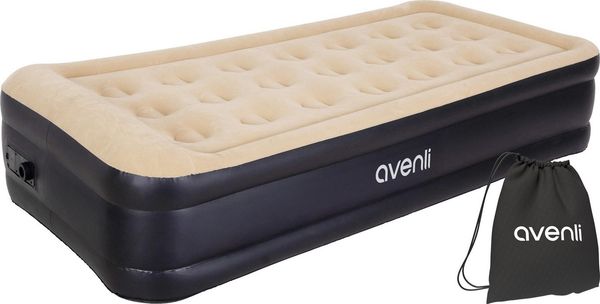 Avenli Luftbett Luftmatratze selbstaufblasend 1 Person 196x97x47cm Twin-Size, (Gästebett Matratze mit integrierter Elektropumpe, 2-tlg, Reisebett elektrisch mit weicher beflockter Oberfläche), aufblasbar mit Pumpe und Tragetasche