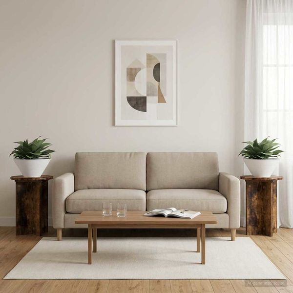 vidaXL Pflanzenständer 2 pcs Geräucherte Eiche Ø29,5 x 40 cm 899740
