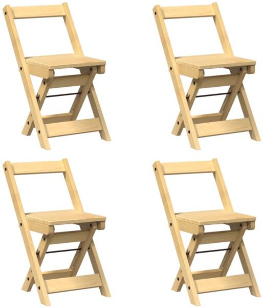 vidaXL Esszimmerstühle Klappbar 4 Stk. Corona Wachsbraun Massivholz 4013434