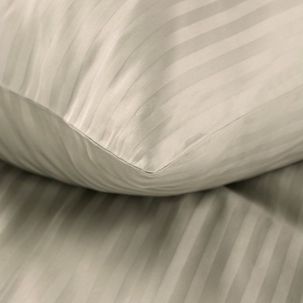 Eurofirany Bettwäsche Satin-Damast Bettwäschegarnitur 2TLG / 3TLG Baumwolle, Streifen, einfarbig, elegantes Design
