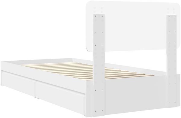 vidaXL Aufbewahrungsbett mit Kopfteil Weiß 75 x 190 cm Holzwerkstoff 3412325 Bild 10