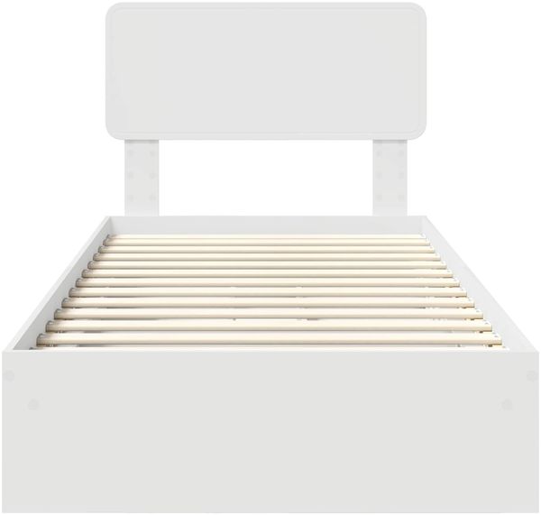 vidaXL Aufbewahrungsbett mit Kopfteil Weiß 75 x 190 cm Holzwerkstoff 3412325 Bild 8