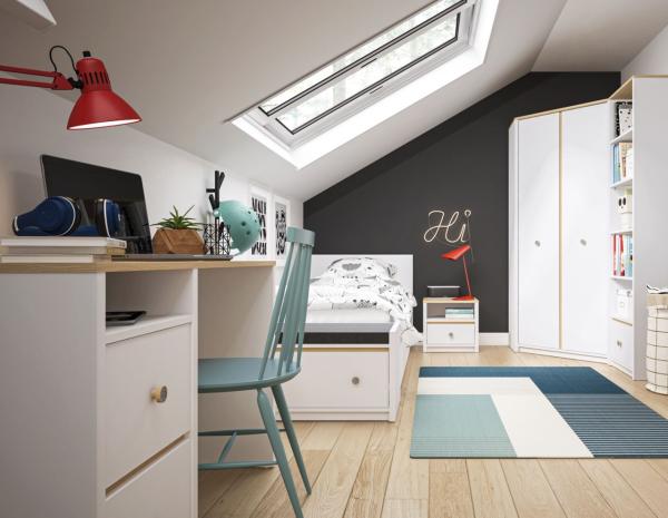 XL Küchenhängeschrank Kvantum 60x32,5x96cm 2-türig Farbe: graphit matt / weiß (Q-W4/60)