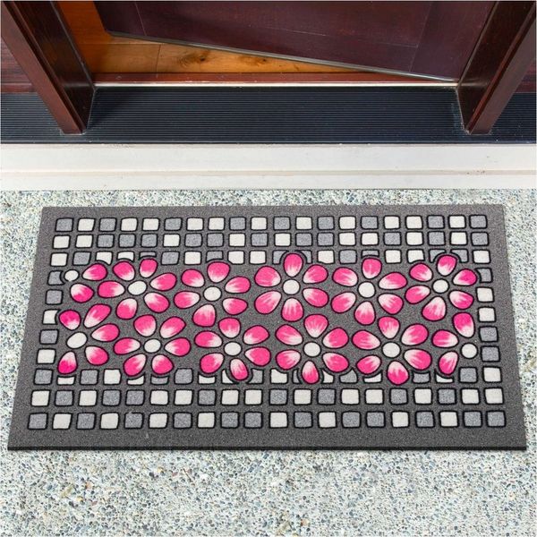 ANRO Fußmatte Rutschfeste Gummibasis Türmatte Schmurzfangmatte, eckig, Höhe: 8 mm, 3D-Effekt Größe 40x68 cm