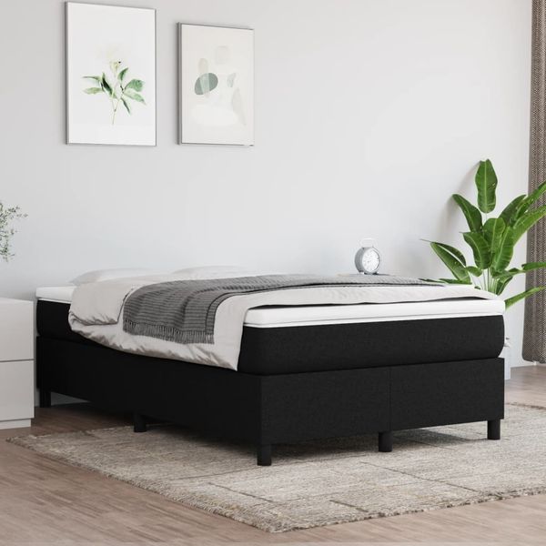 vidaXL Polsterbett, Stoff, Schwarz, 120x200 cm, Schwarz