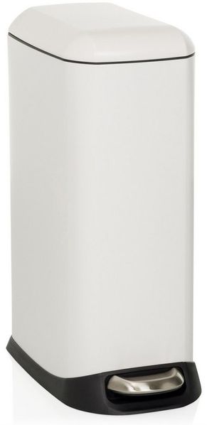 hjh OFFICE Mülleimer CLEAN SLIM Abfalleimer, 20 Liter, Treteimer mit Softclose, Stahl pulverbeschichtet, Küche
